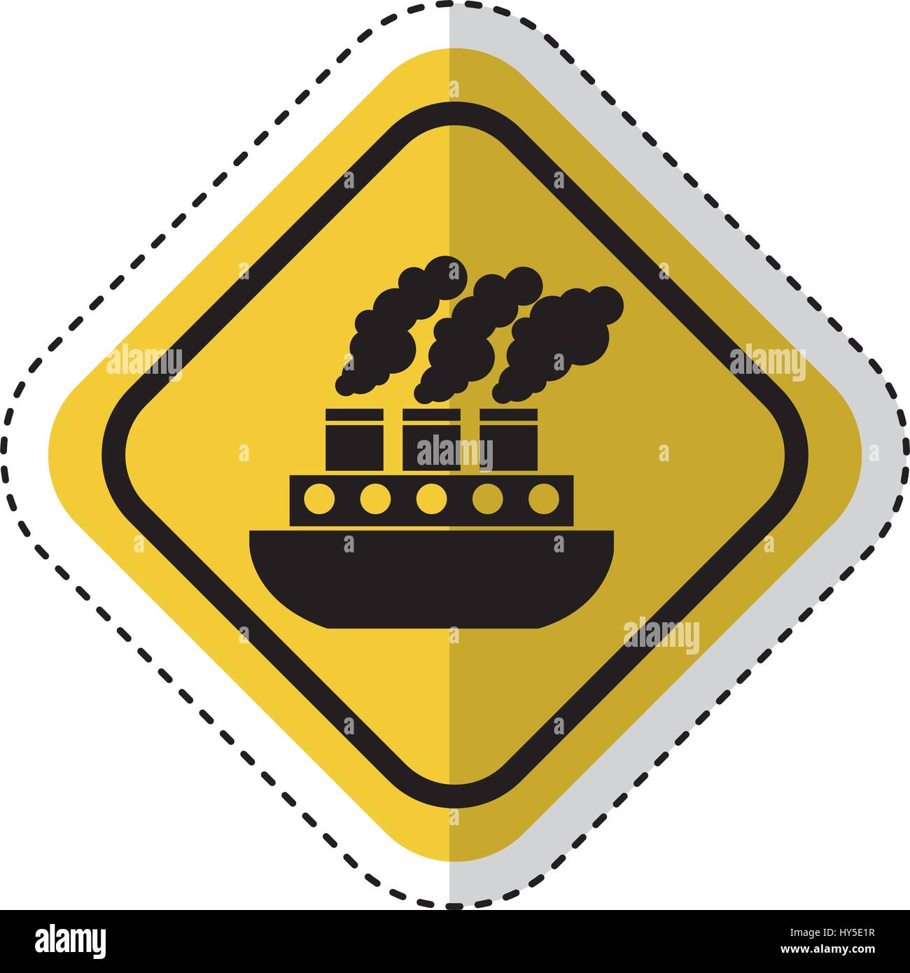 traffic signal with ship boat isolated icon vector illustration design Stock Vector