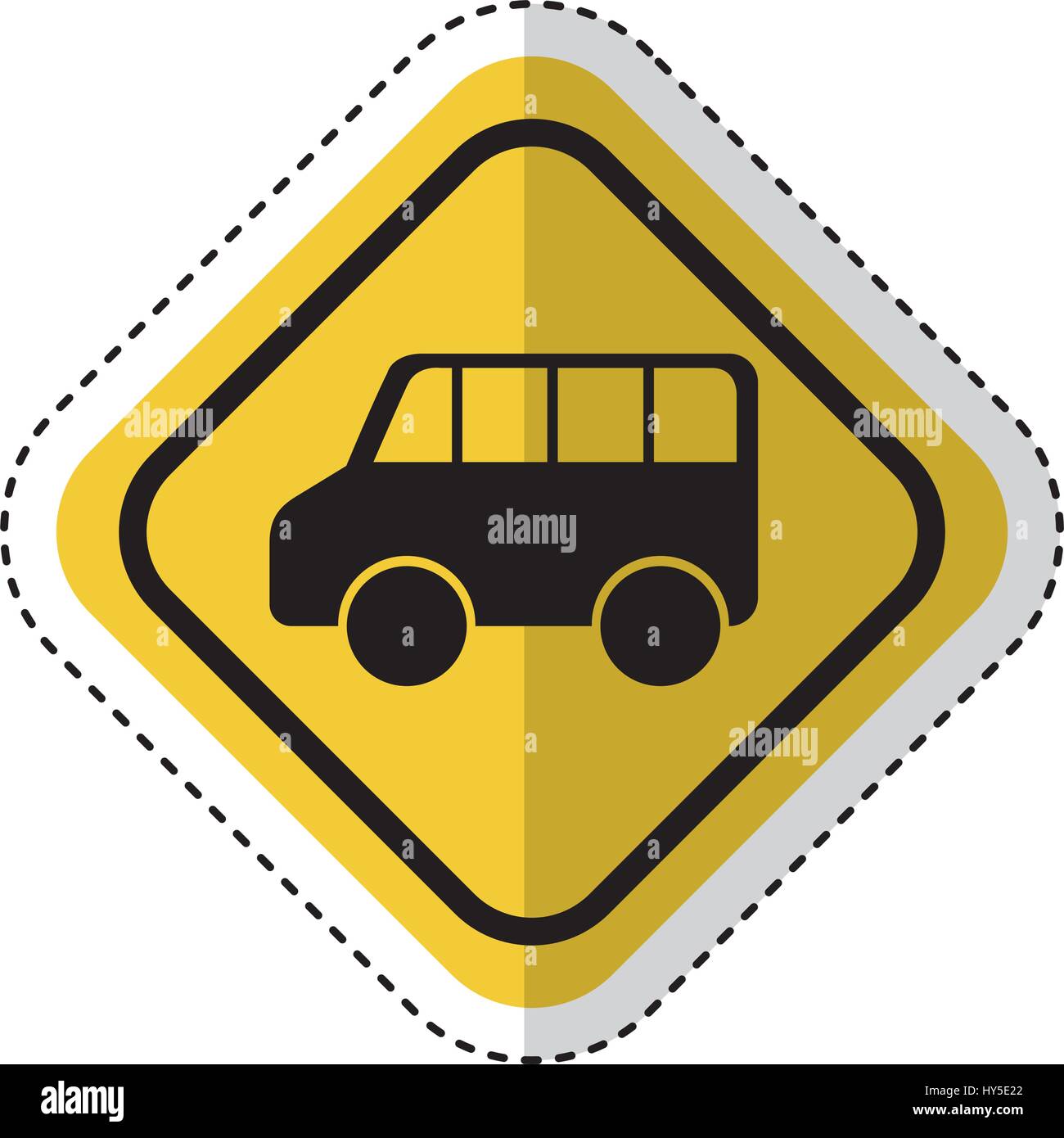 traffic signal van vehicle isolated icon vector illustration design Stock Vector