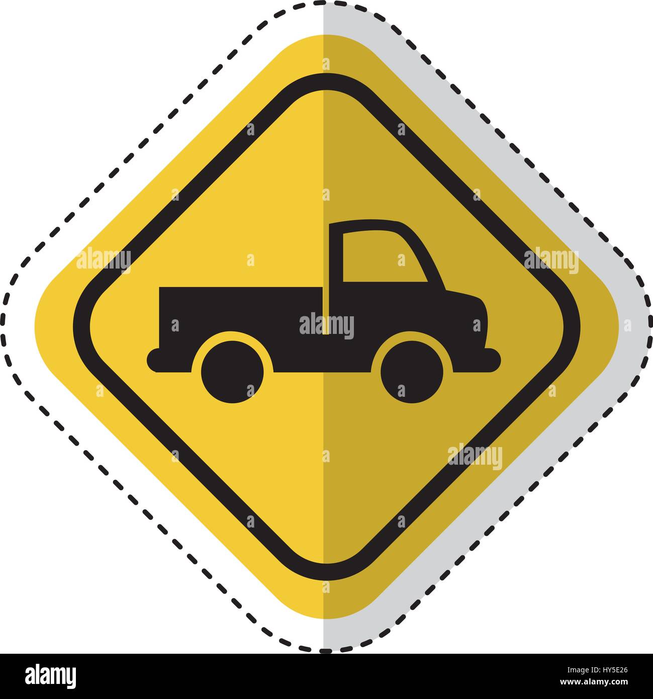 traffic signal with truck vehicle isolated icon vector illustration design Stock Vector