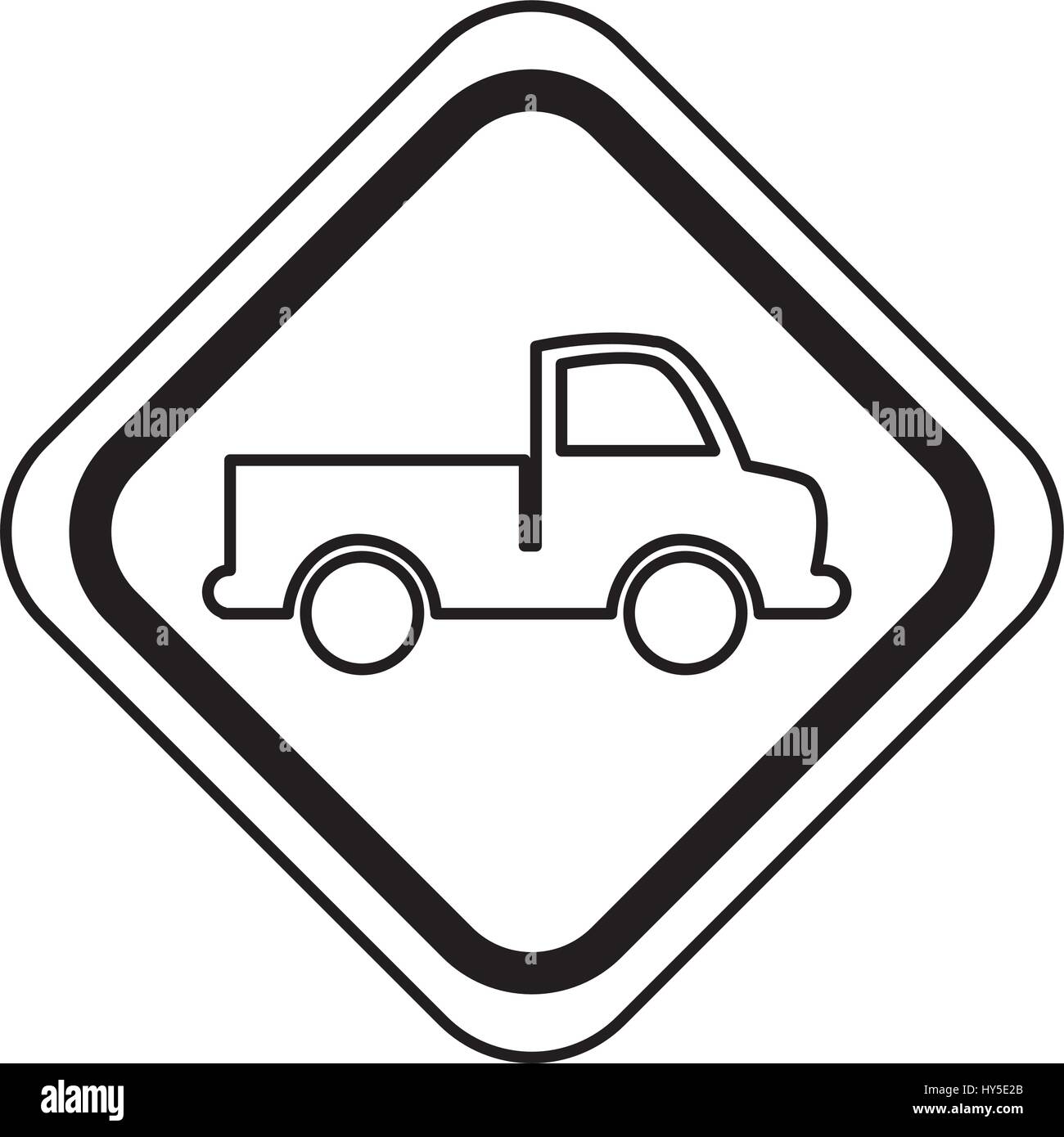 traffic signal with truck vehicle isolated icon vector illustration design Stock Vector