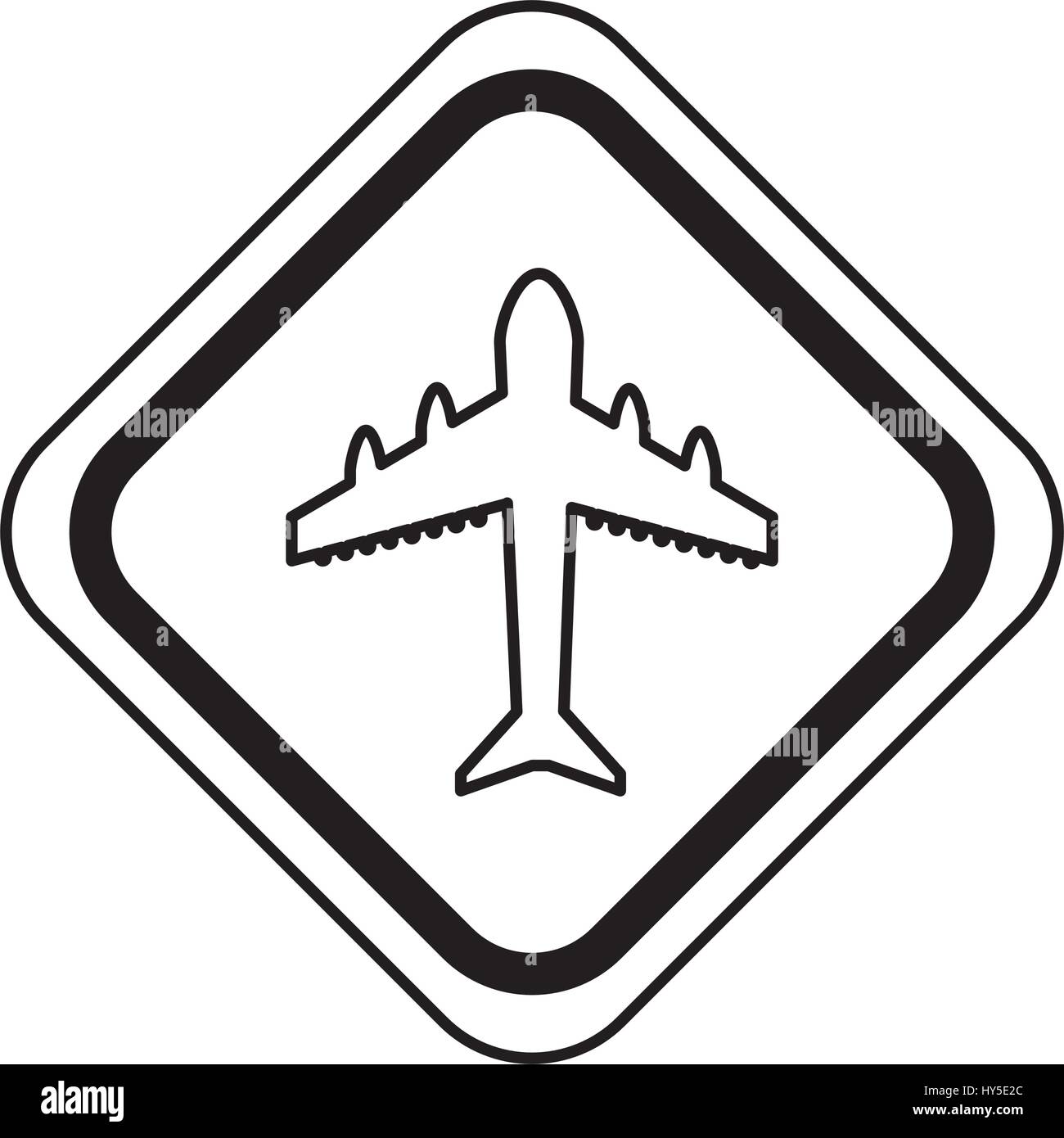traffic signal with airplane travel isolated icon vector illustration design Stock Vector