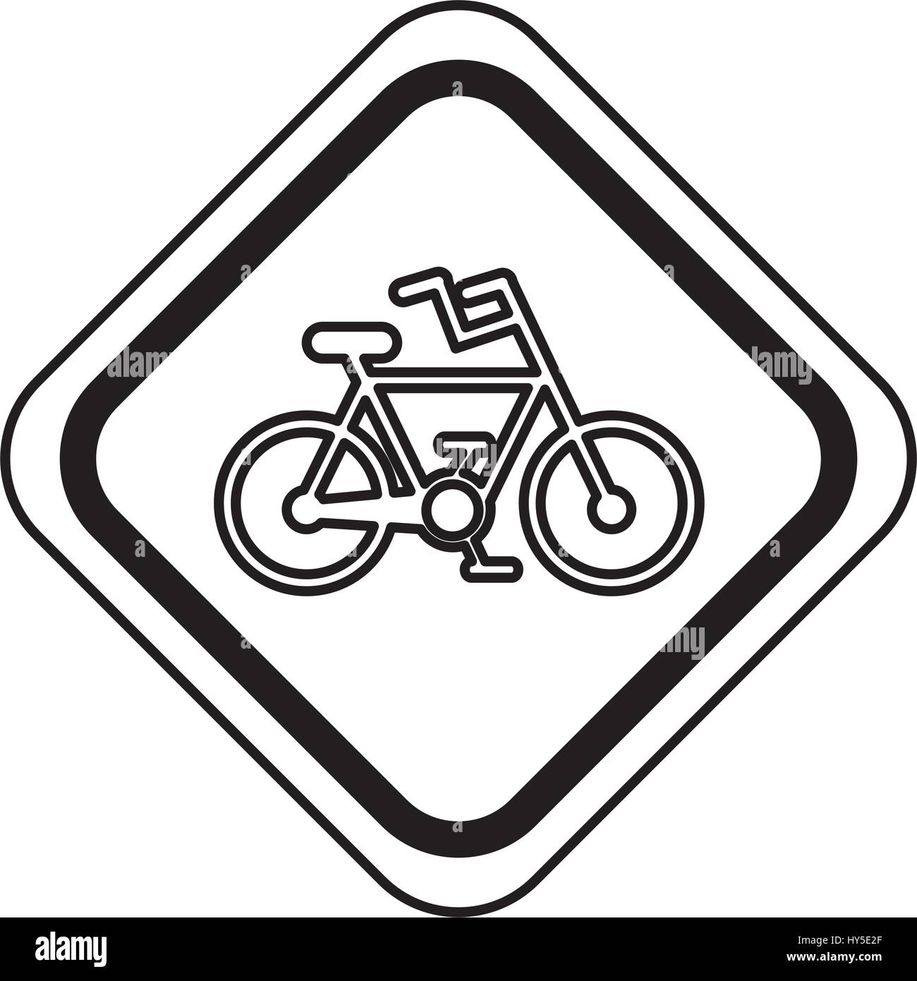 traffic signal with bicycle vehicle isolated icon vector illustration design Stock Vector