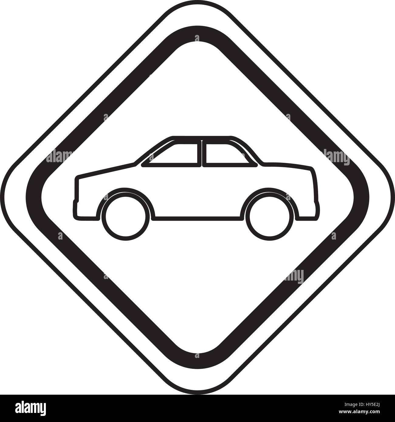 traffic signal with car vehicle isolated icon vector illustration design Stock Vector