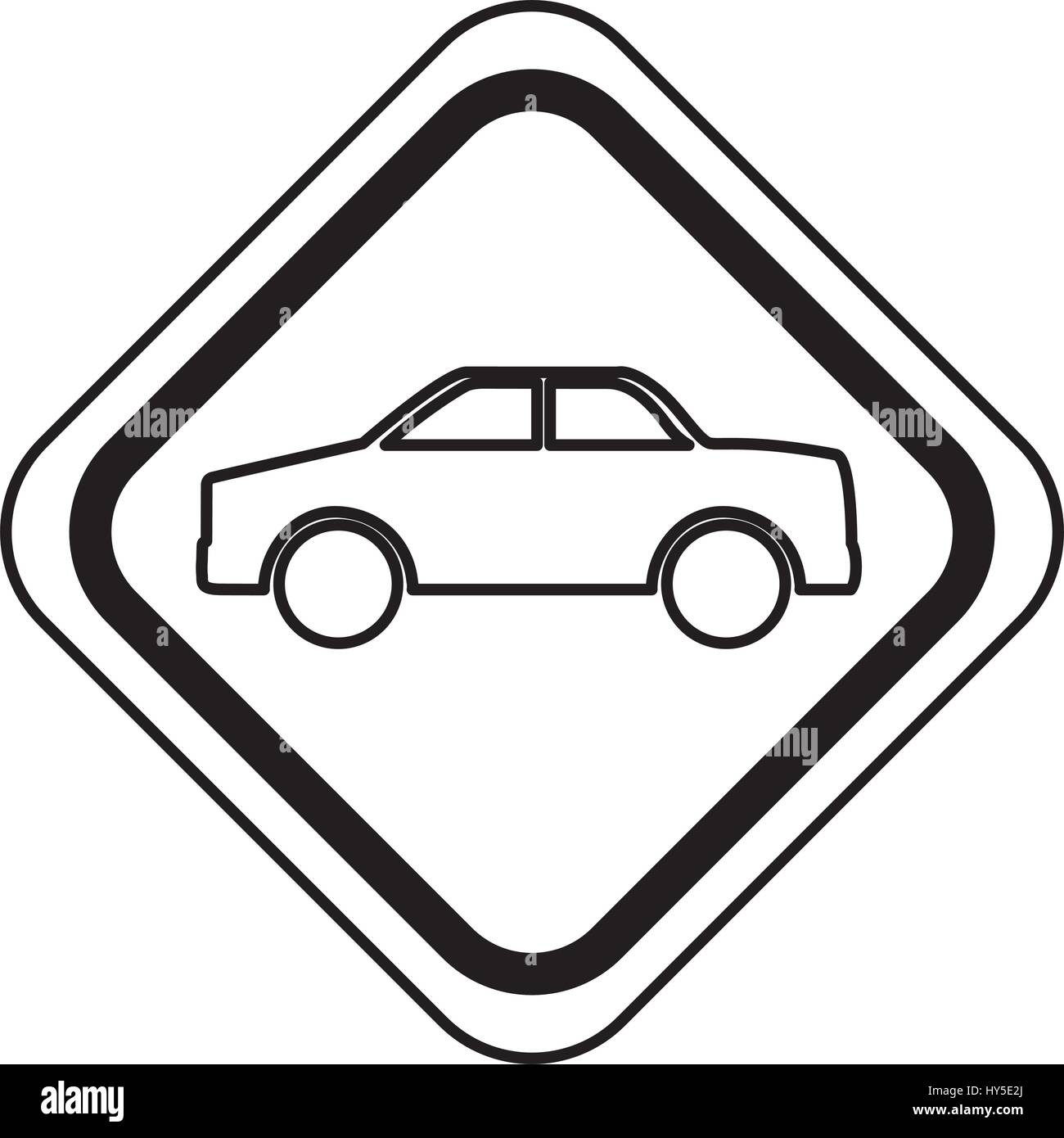 traffic signal with car vehicle isolated icon vector illustration ...