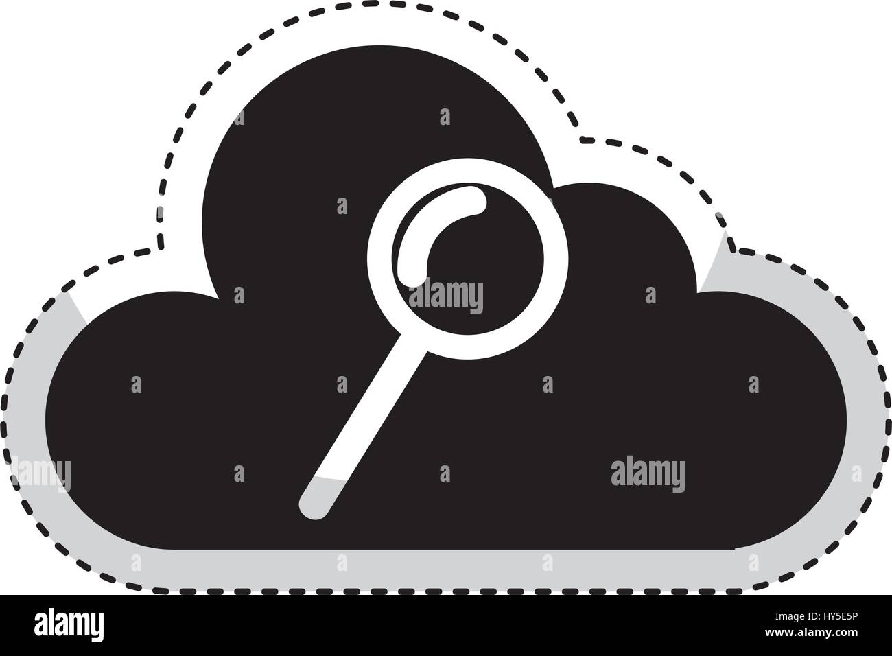 cloud computing with search magnifying glass icon Stock Vector Image ...