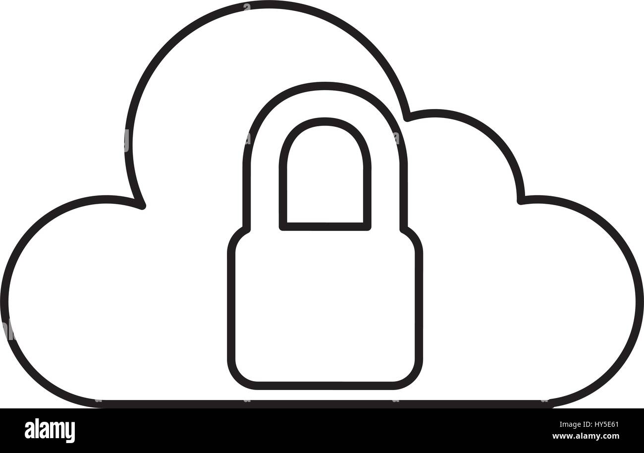 cloud computing with padlock Stock Vector Image & Art - Alamy