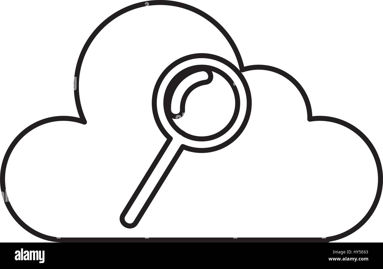 cloud computing with search magnifying glass icon Stock Vector Image ...