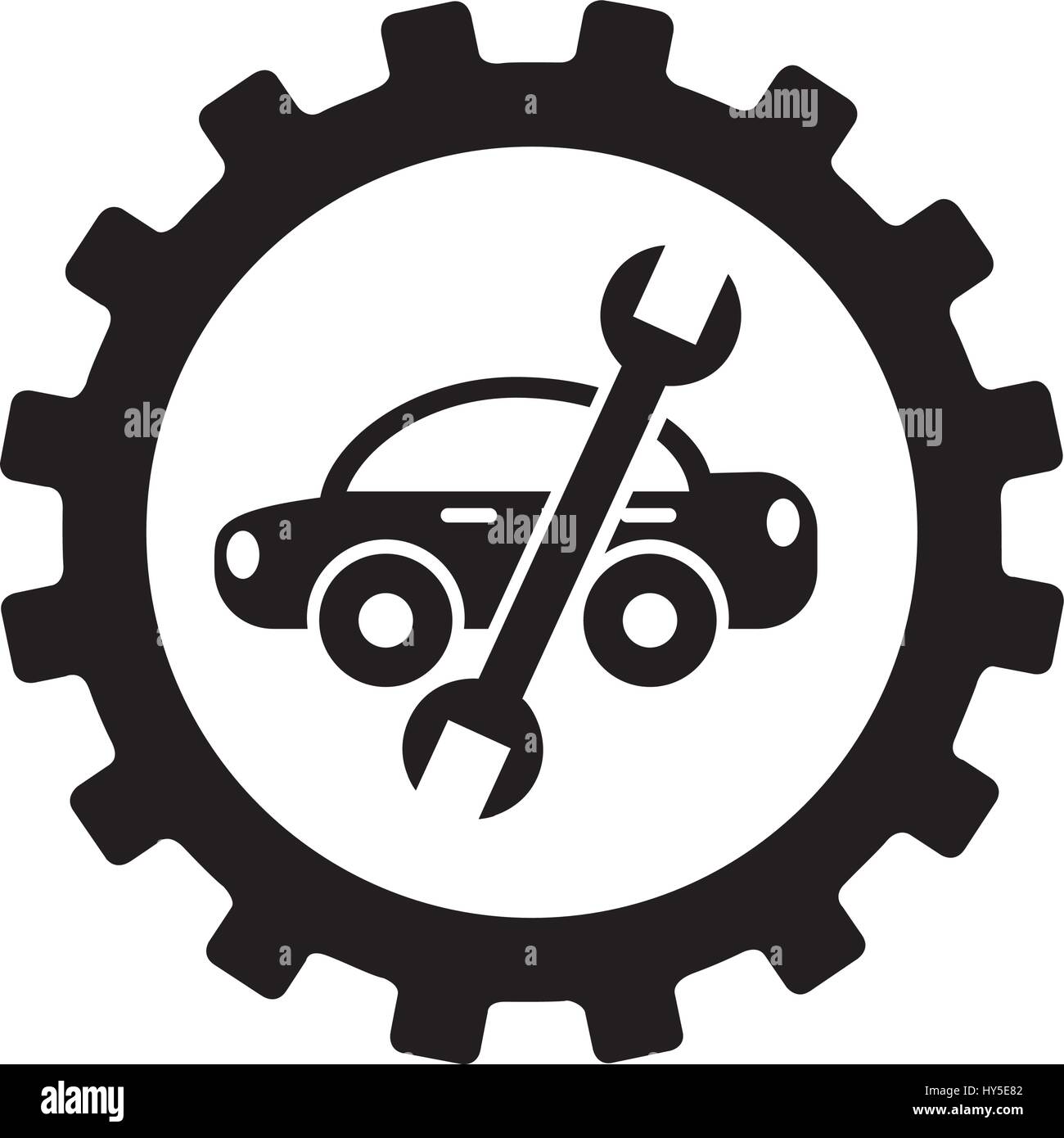 car with wrench mechanic tool icon Stock Vector Image & Art - Alamy