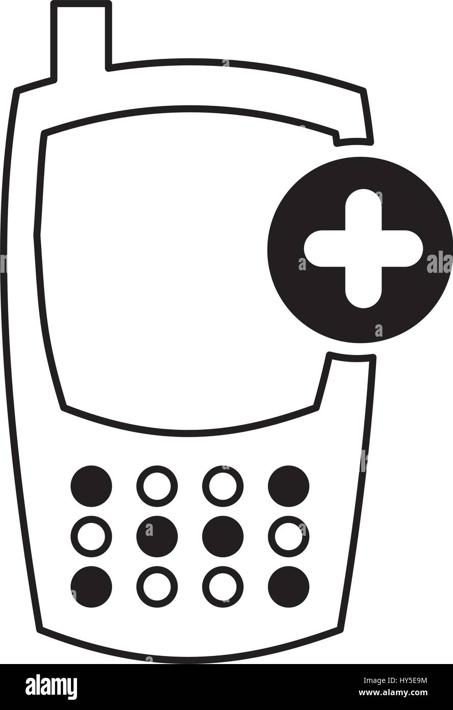 cellphone with pluss device isolated icon Stock Vector Image & Art - Alamy