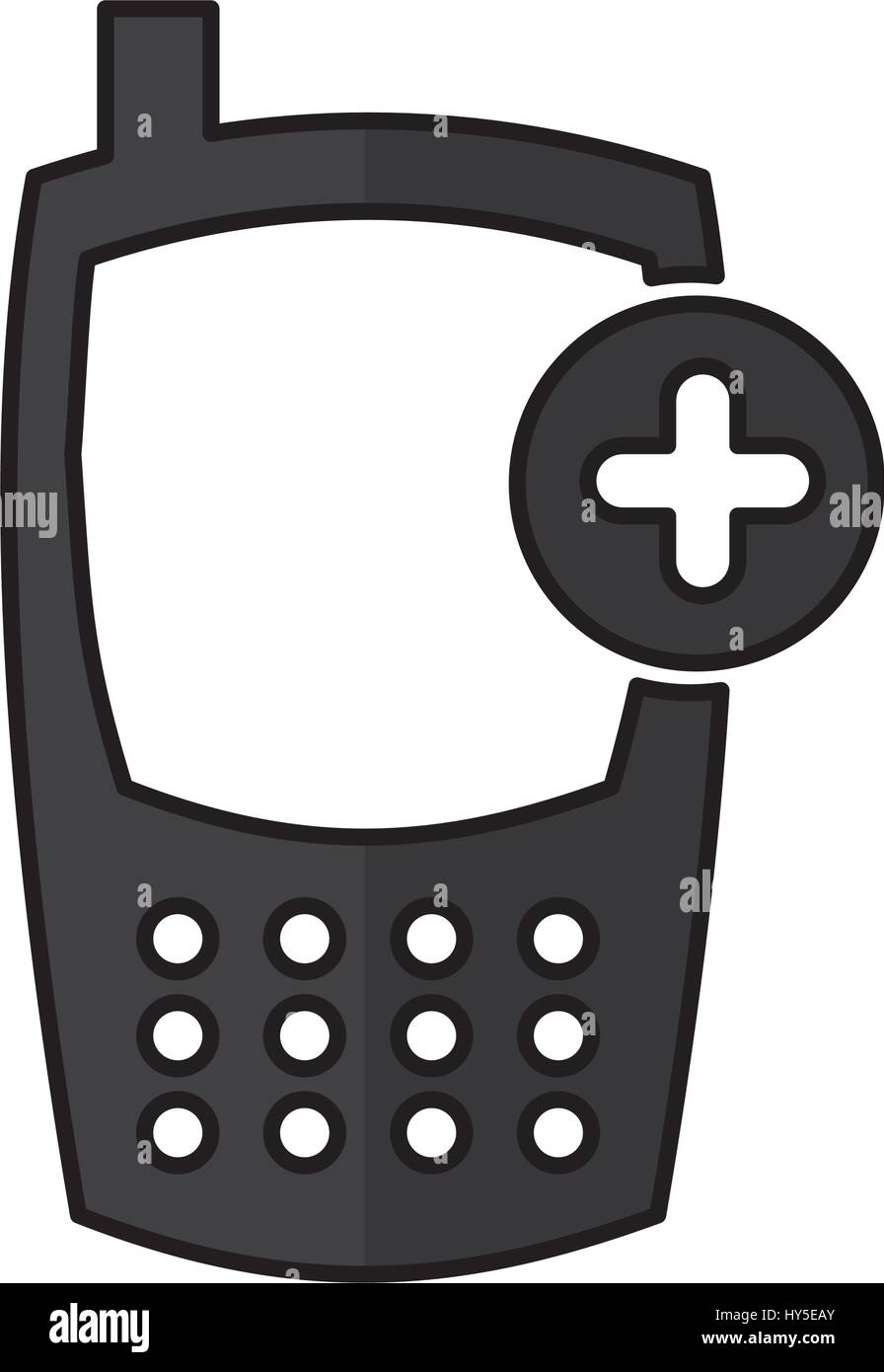 cellphone with pluss device isolated icon Stock Vector Image & Art - Alamy