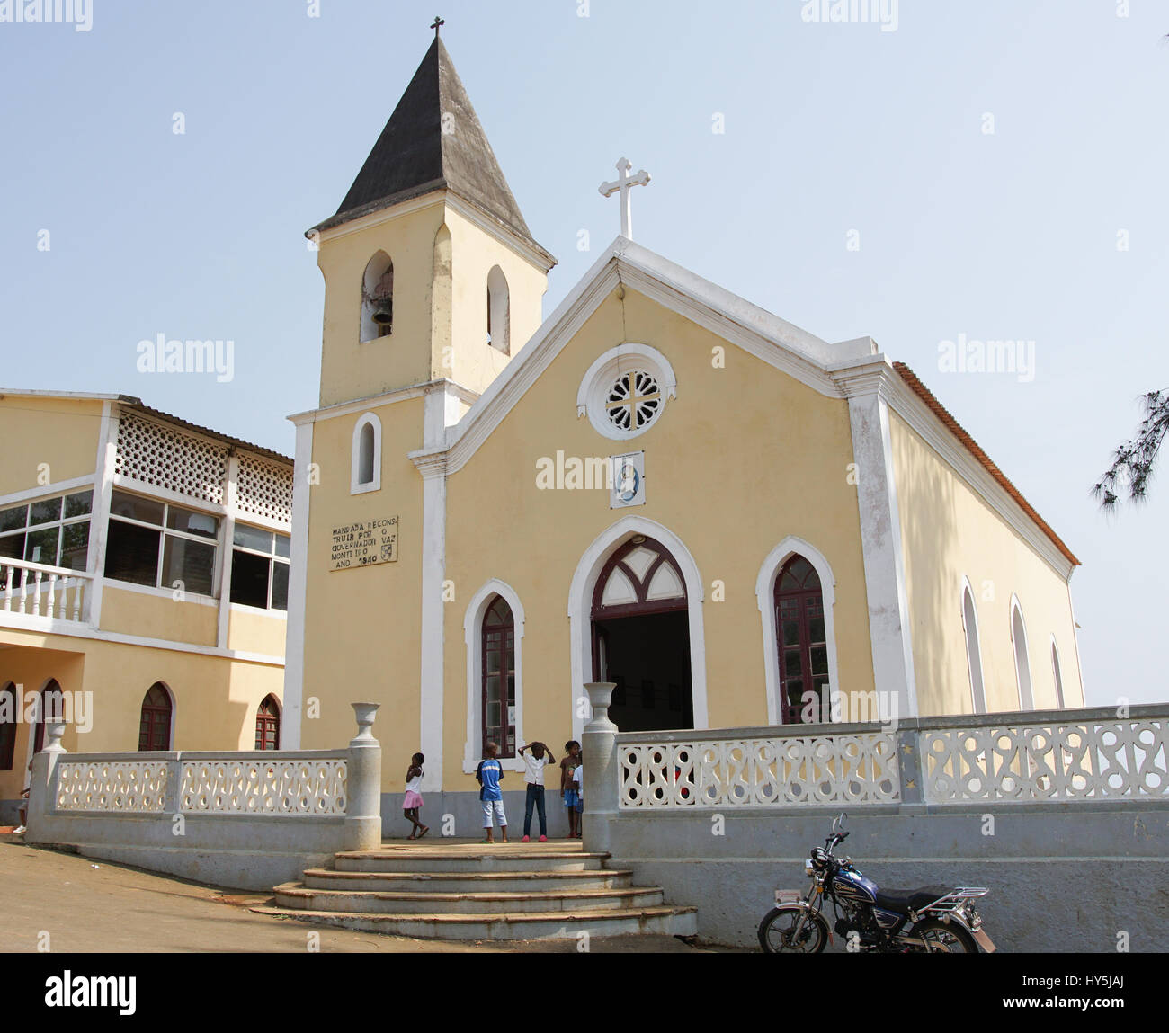 SANTANA, SAO TOME - JANUARY 29, 2017: Catholic church of Santana on January 29, 2017 in Sao Tome, Africa Stock Photo
