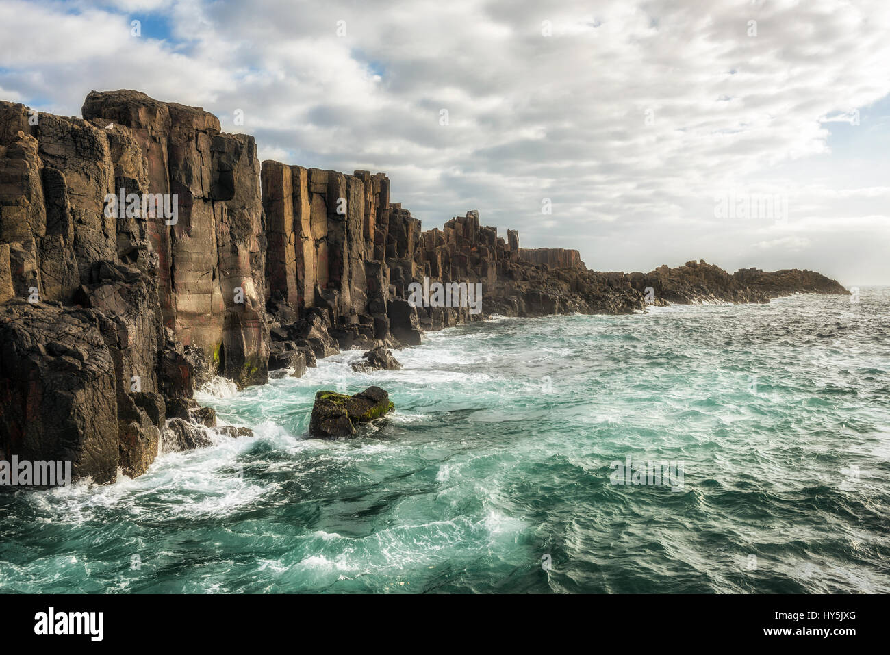 Bombo Headland Quarry. It is a coastal rock formations at kiama, Australia. Long Exposure Stock Photo