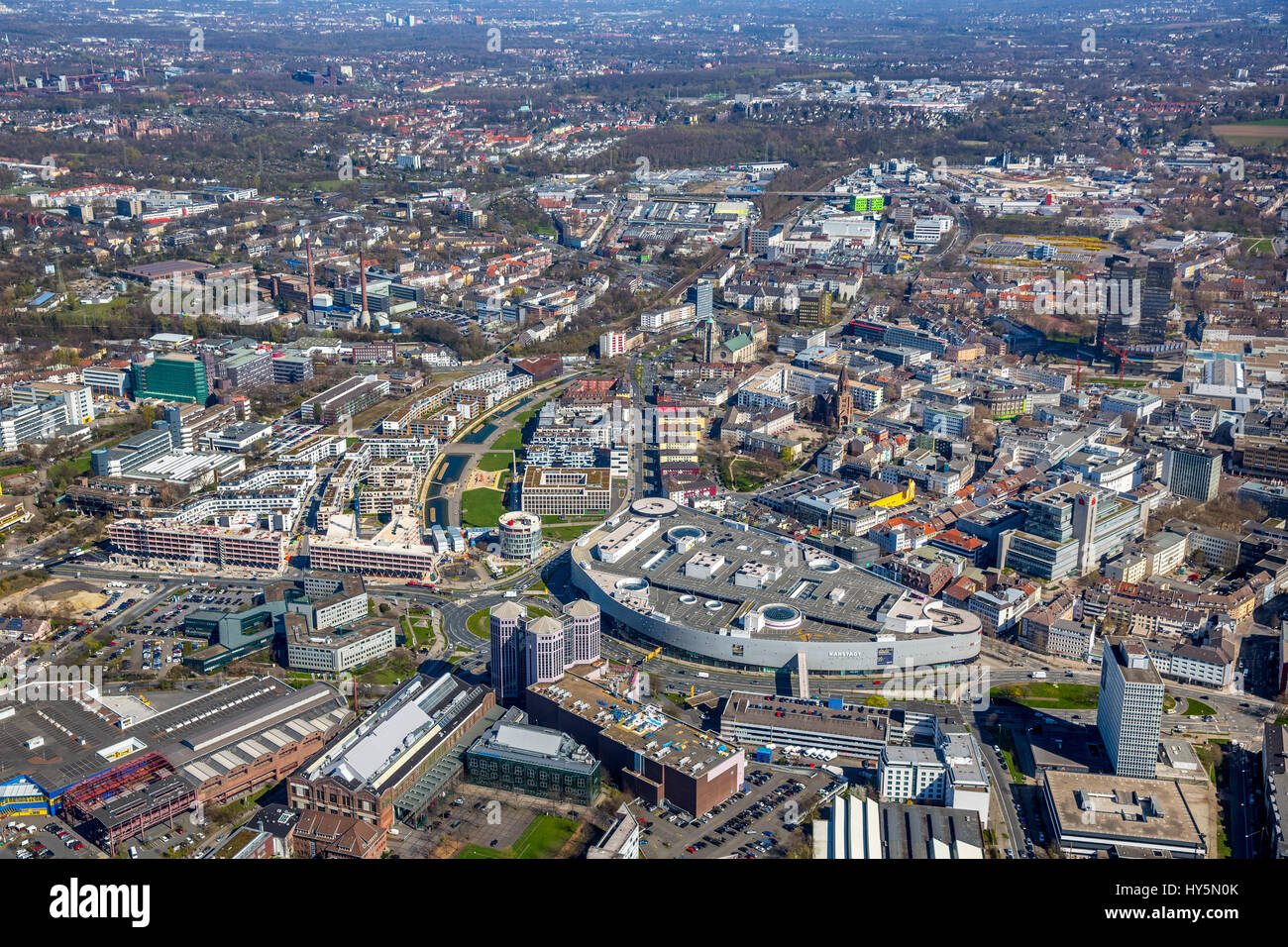 Funke Media Campus Essen, Berliner Platz, shopping center ECE Limbecker Platz, Green Center Essen, Ruhr district Stock Photo