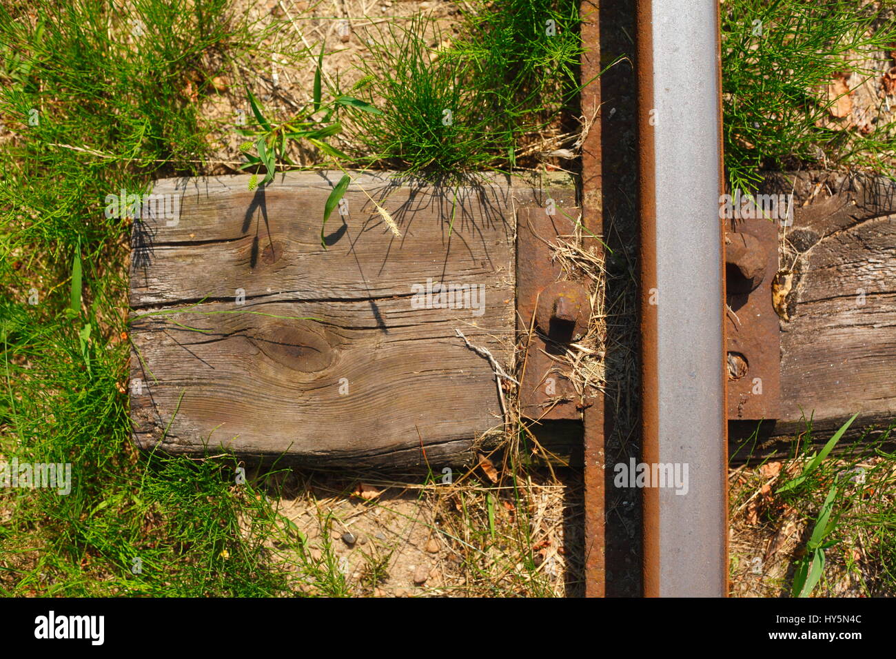 wooden Railway Sleeper Stock Photo Alamy