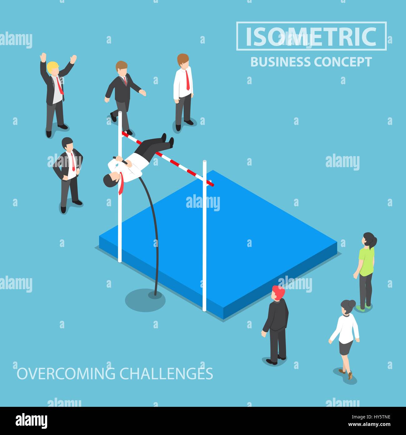 Pole vault businessman Stock Vector Images Alamy