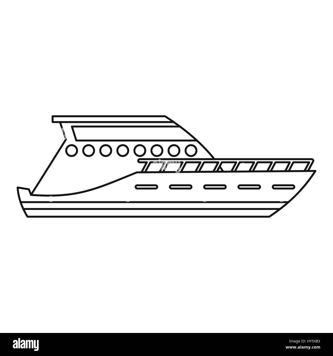 Yacht icon, outline style Stock Vector Image & Art - Alamy