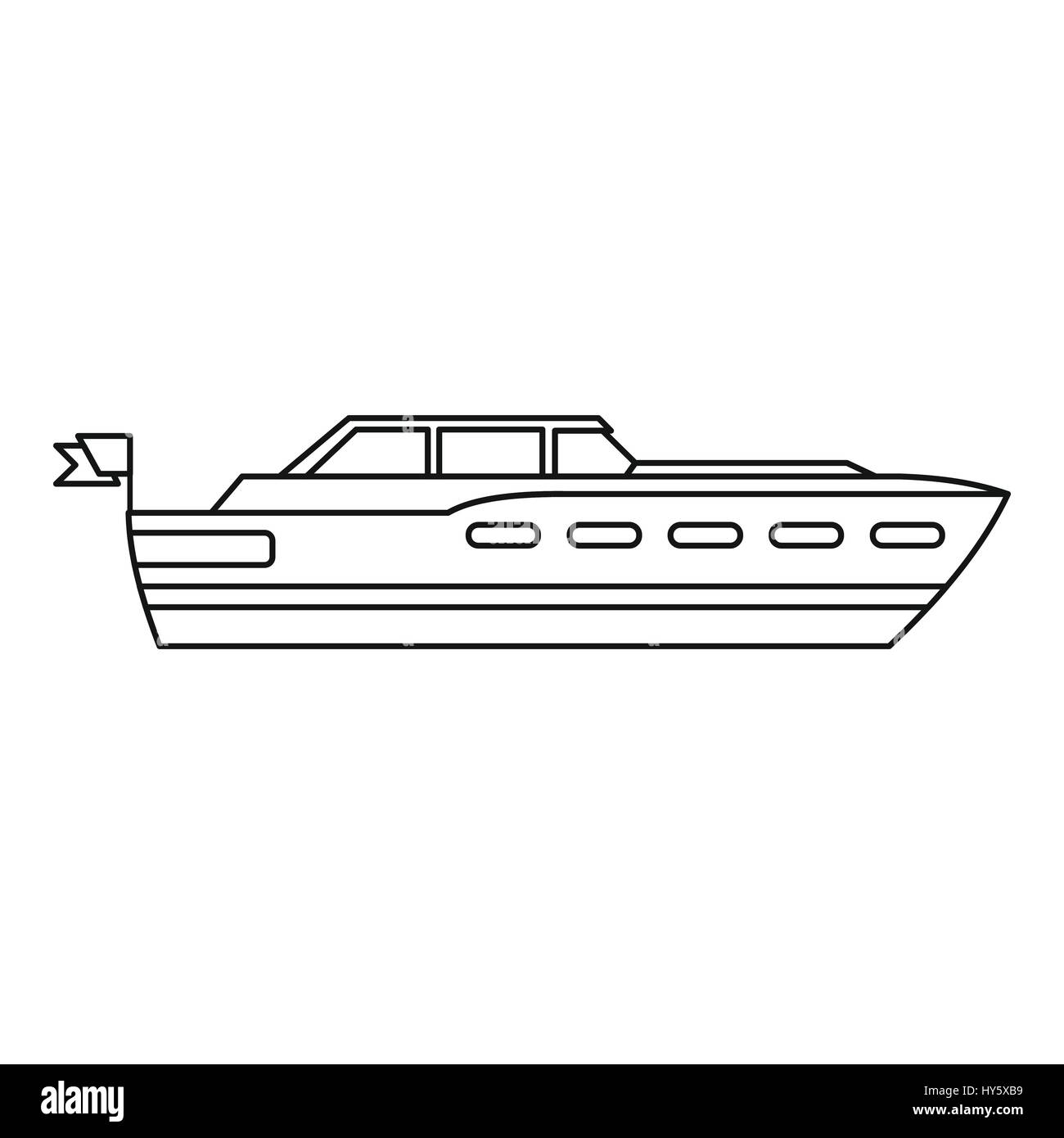 Big yacht icon, outline style Stock Vector Image & Art - Alamy