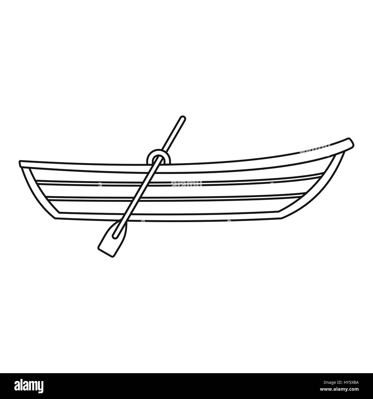 Boat with paddle icon, outline style Stock Vector Image & Art - Alamy
