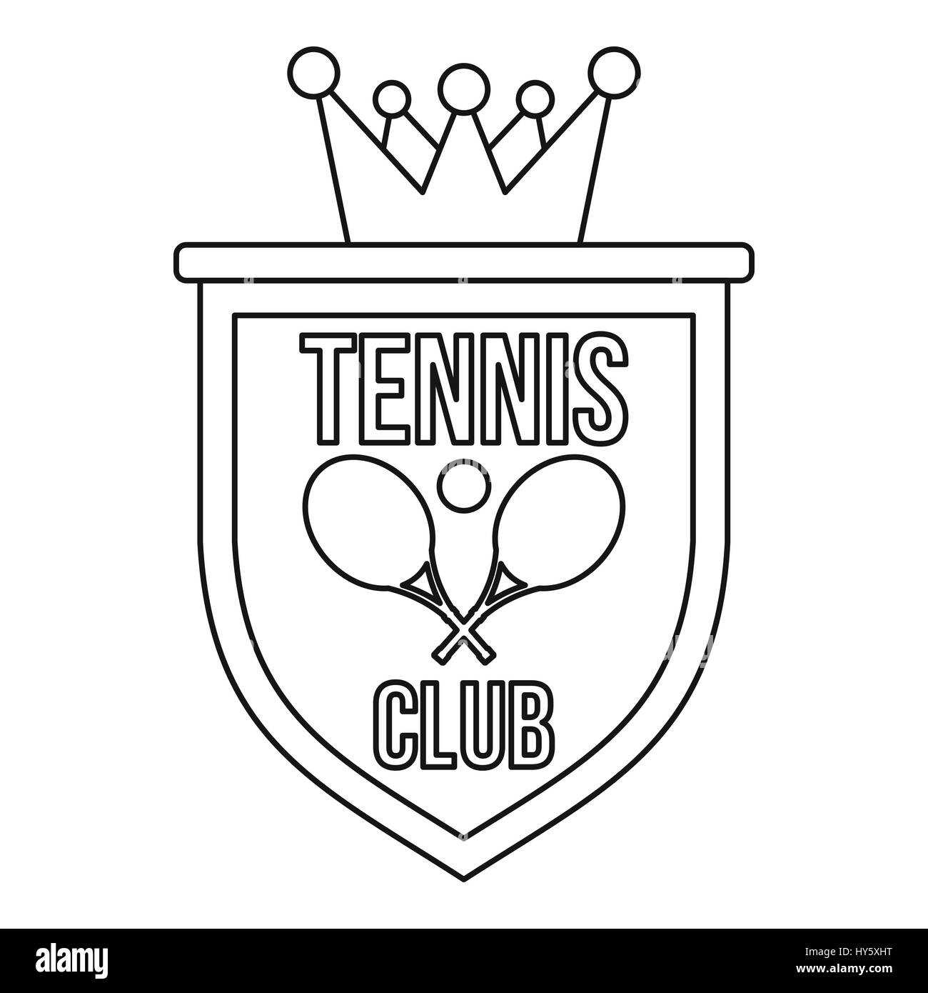 Coat of arms of tennis club icon, outline style Stock Vector Image ...