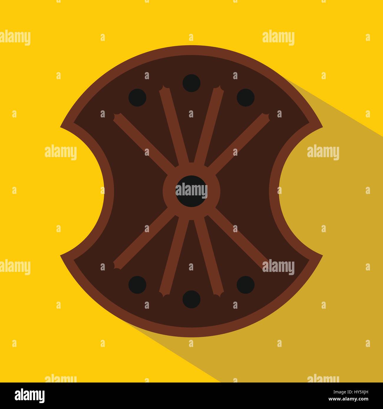 Wooden shield icon, flat style Stock Vector Image & Art - Alamy