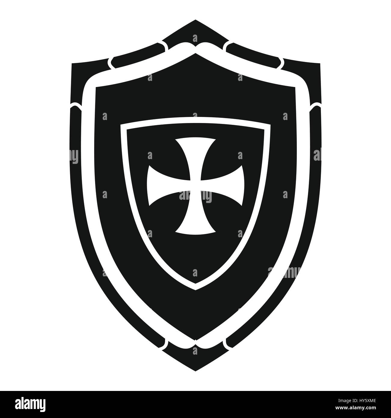 Shield with cross icon, simple style Stock Vector Image & Art - Alamy