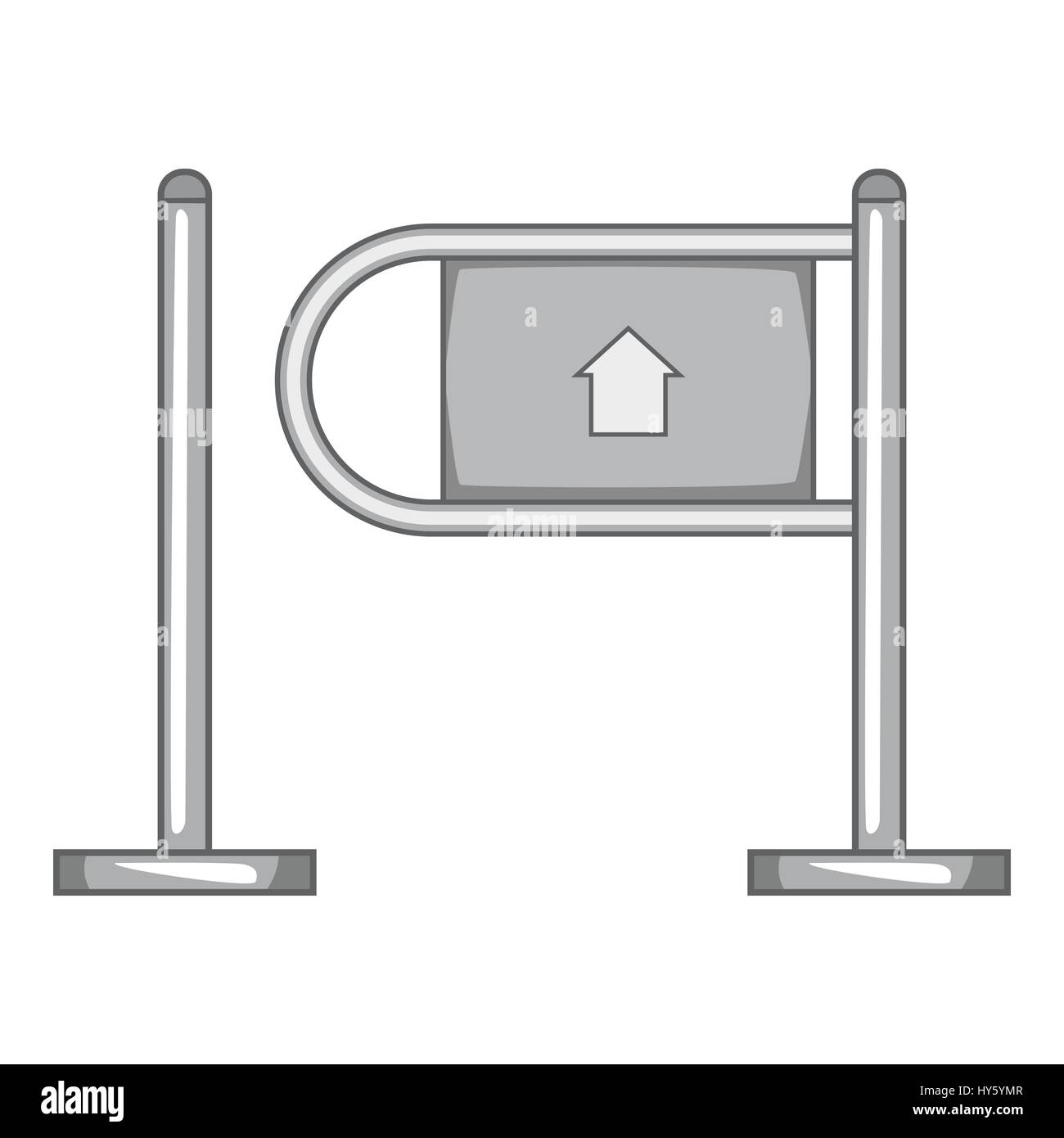 Shop entrance gate icon, gray monochrome style Stock Vector