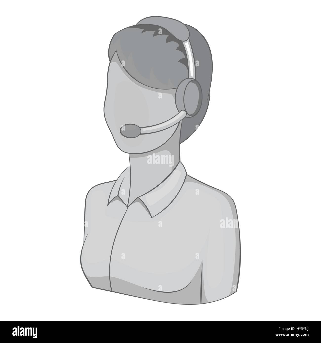 Female operator icon, gray monochrome style Stock Vector Image & Art ...