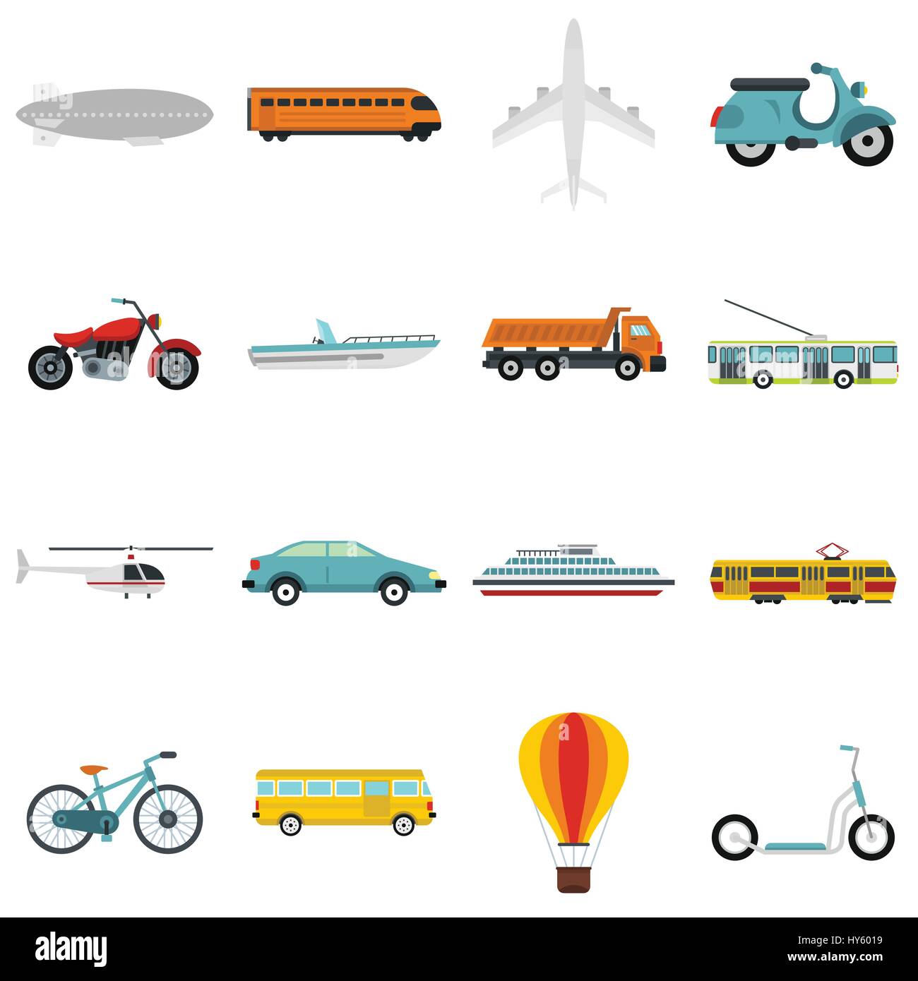 Transport icons set, flat style Stock Vector Image & Art - Alamy