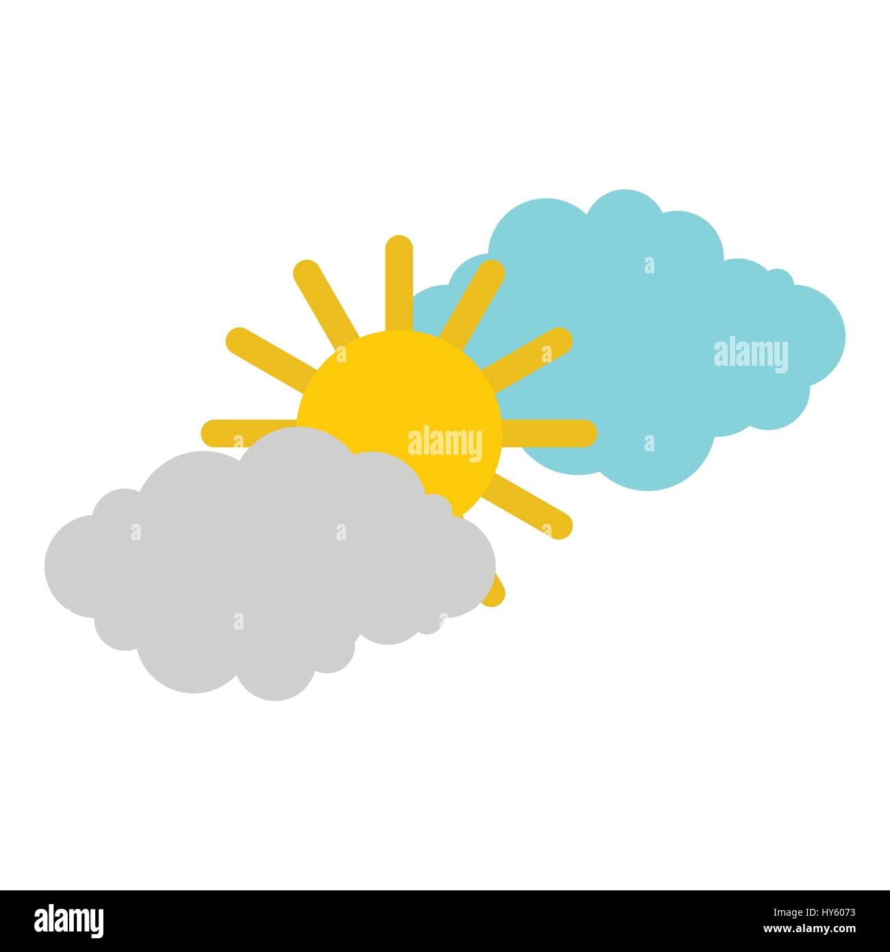 Clouds and sun icon, flat style Stock Vector Image & Art - Alamy