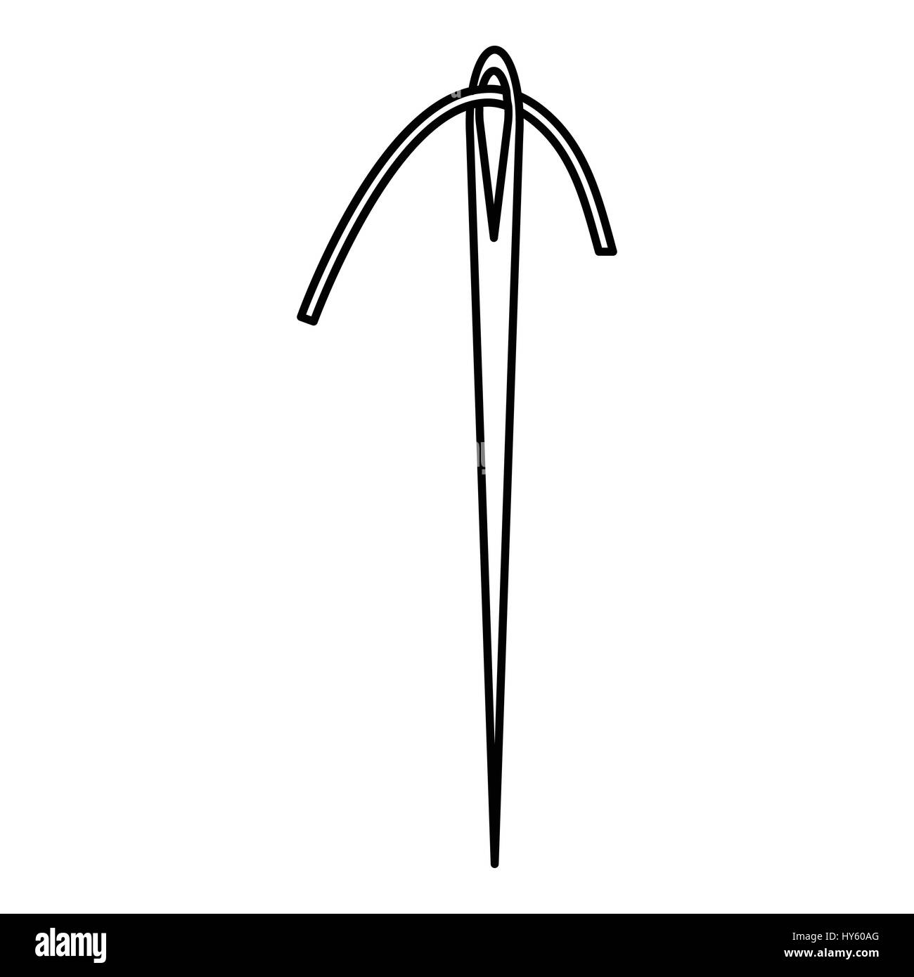 Needle with thread icon, outline style Stock Vector Image & Art - Alamy