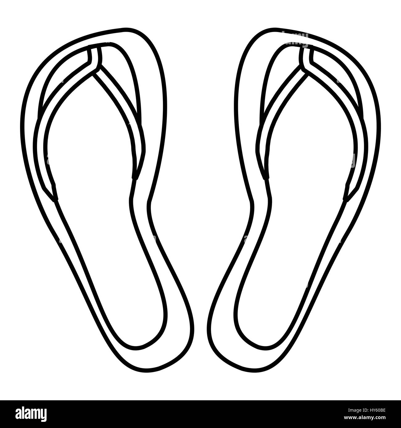 Slippers icon, outline style Stock Vector Image & Art - Alamy