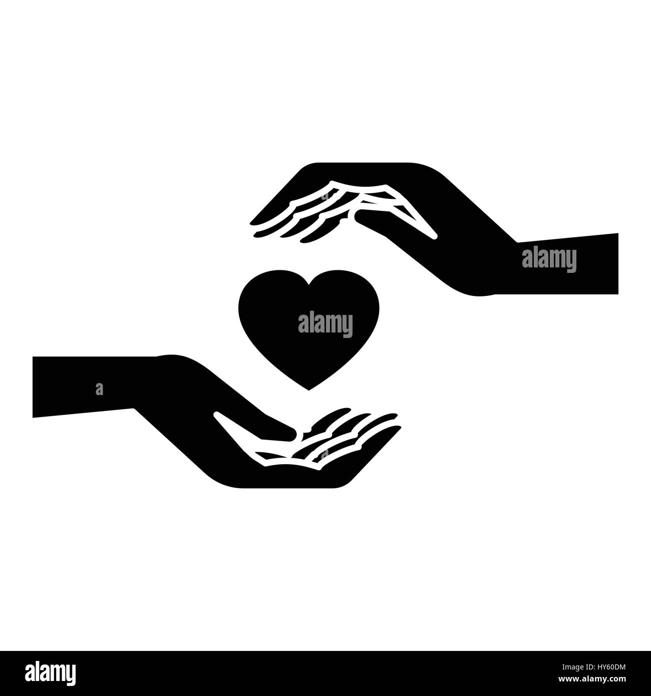 Hands holding heart icon, simple style Stock Vector Image & Art - Alamy