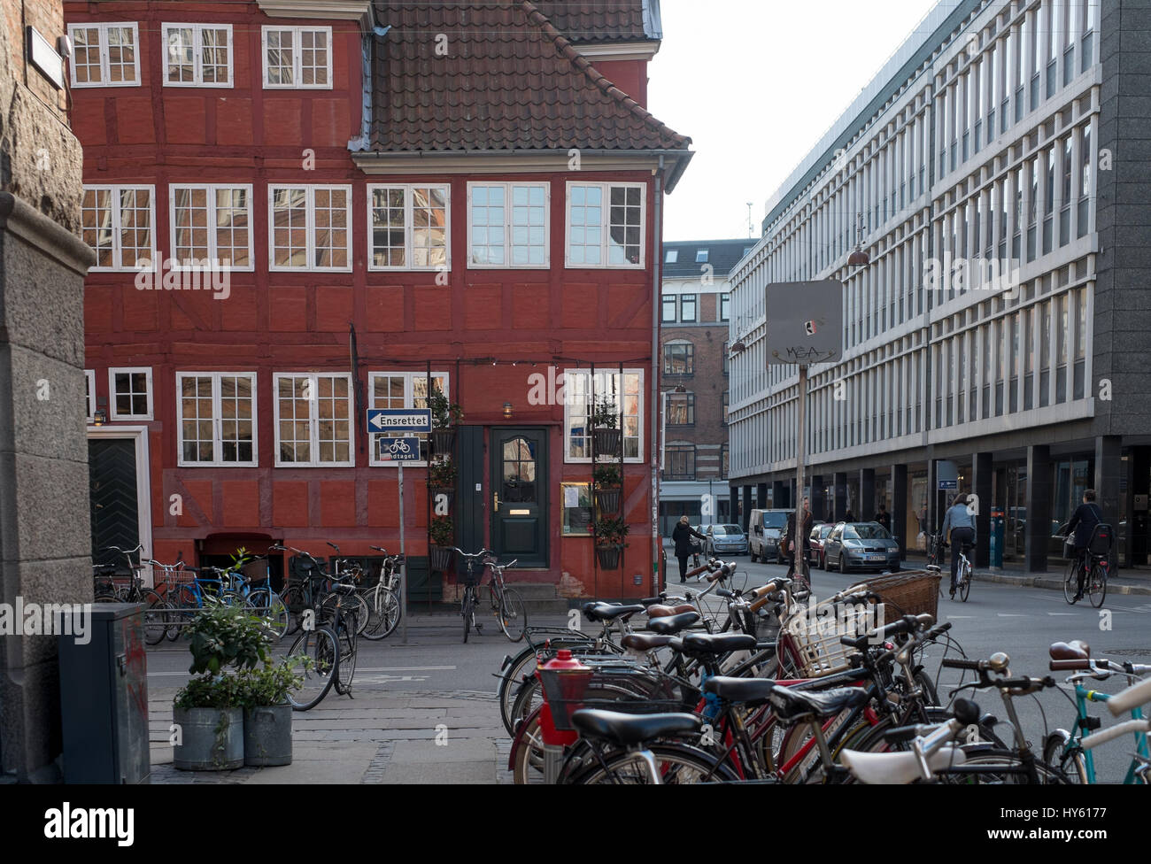 Historic city streets of old Copenhagen, Denmark Stock Photo - Alamy