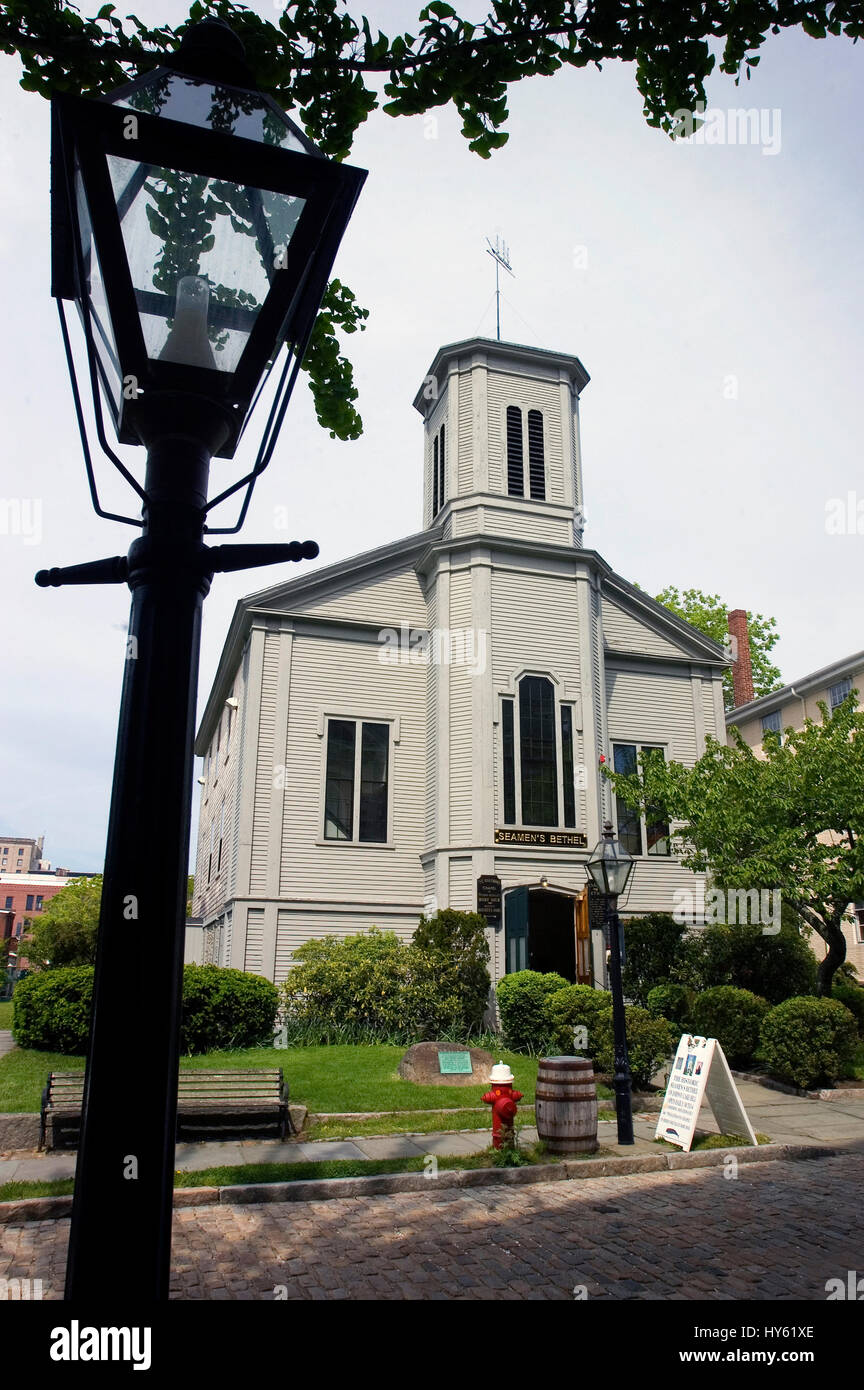 The Seaman's Bethel - New Bedford, MA Built by the New Bedford Port Society, it was completed on May 2, 1832. Stock Photo