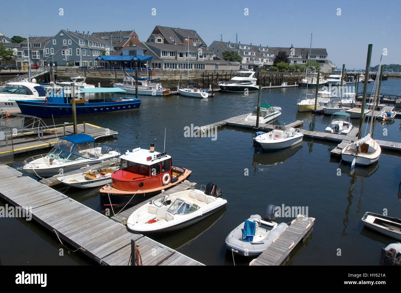 Pickering Wharf and Marina - Salem, Massachusetts, USA Stock Photo
