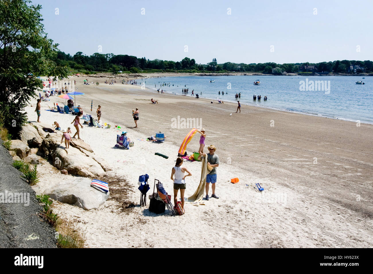 A beach scene (Niles Beach) in East Gloucester, Massachusetts Stock Photo