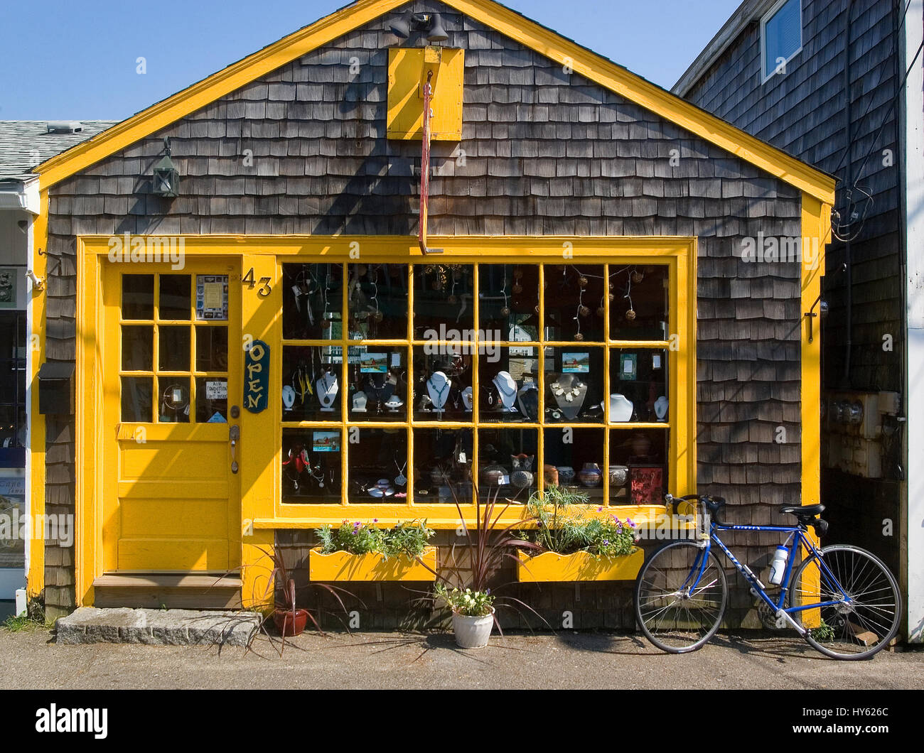 Shops on Bearskin Neck in Rockport, Massachusetts Stock Photo Alamy
