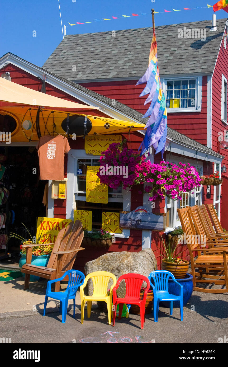 Shops on Bearskin Neck in Rockport, Massachusetts Stock Photo Alamy