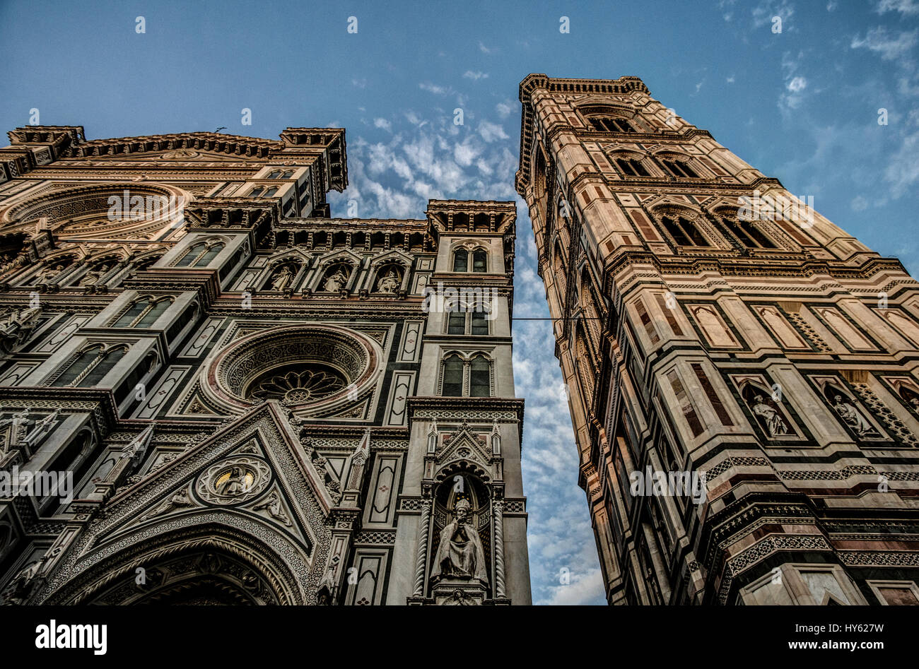 Florence Cathedral & Giottos Campanile Stock Photo