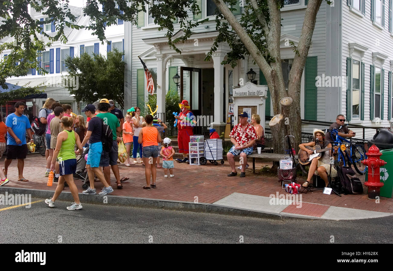 Activity on Commercial Street in Provincetown, Massachusetts Stock Photo