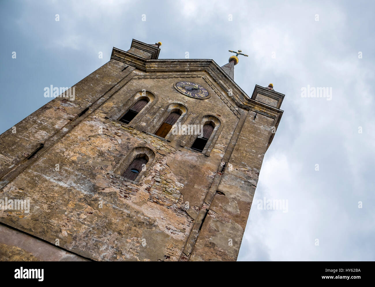 LATVIA, CESIS - CIRCA JUNE 2014: View of tower of the St. John's Church in Cesis in Latvia. Stock Photo