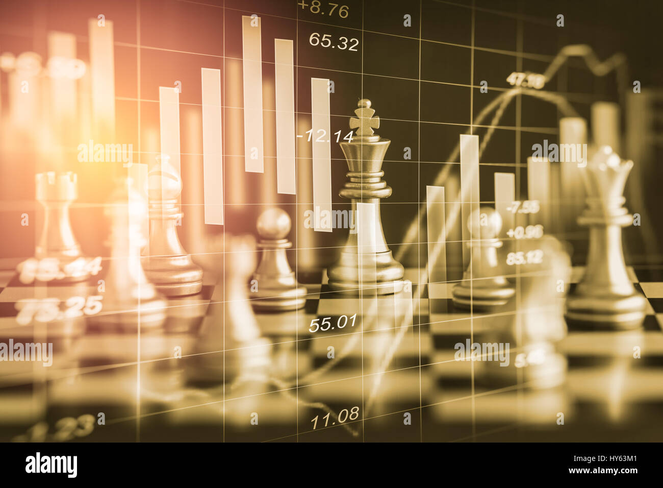 chess game on board indicators chart forex and graph stock market finance  investment business digital marketing finance concept Stock Photo - Alamy