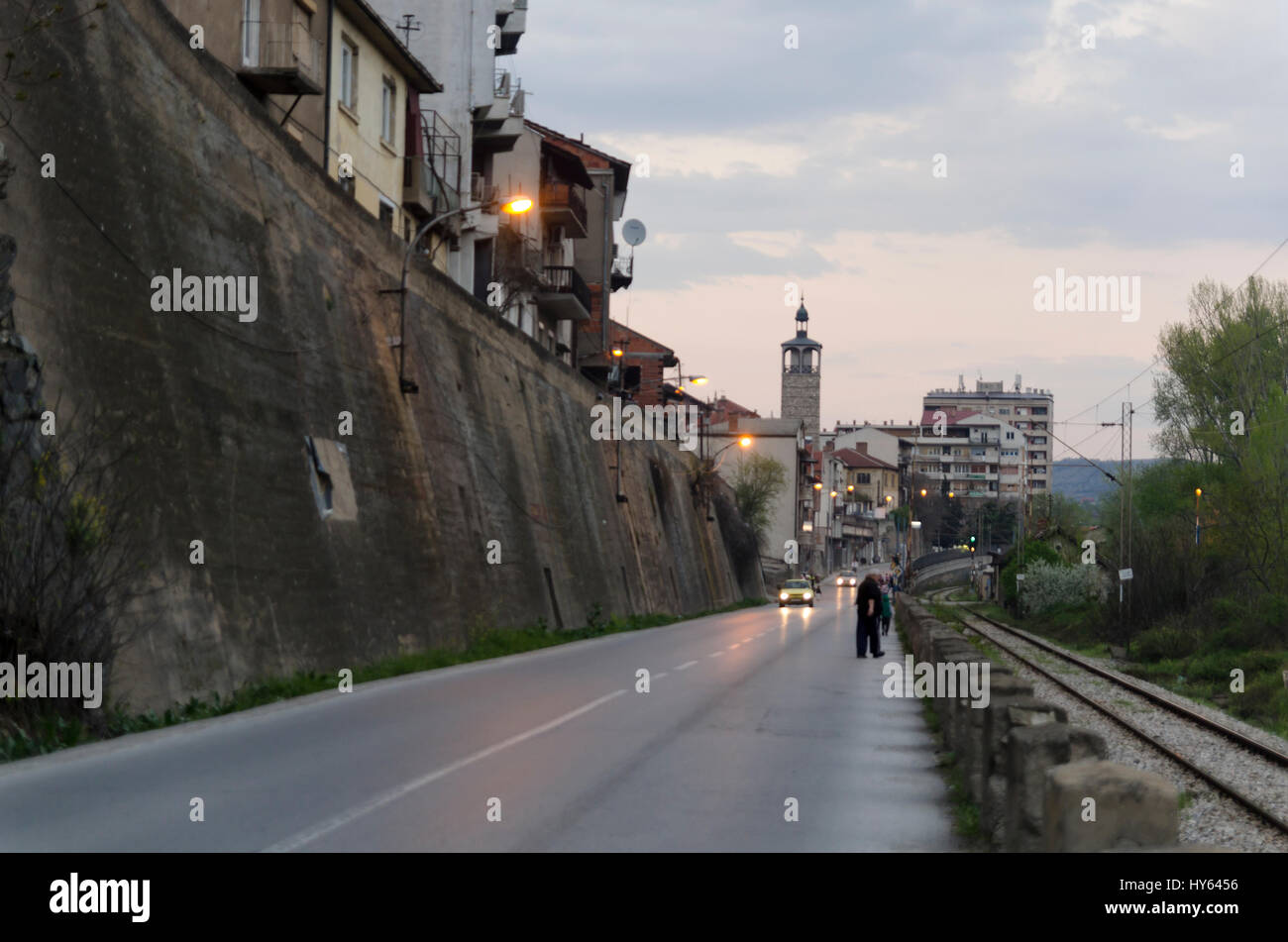Veles, Republic of Macedonia clock tower at sunset Stock Photo Alamy