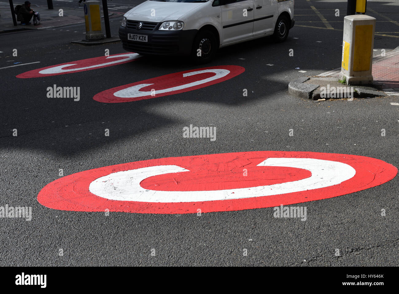 Congestion Charge Road Marking, London Stock Photo