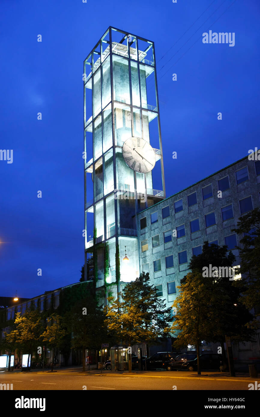 Town hall tower by architect  Eric Jacobsen, Aarhus, Denmark, Scandinavia, Europe Stock Photo