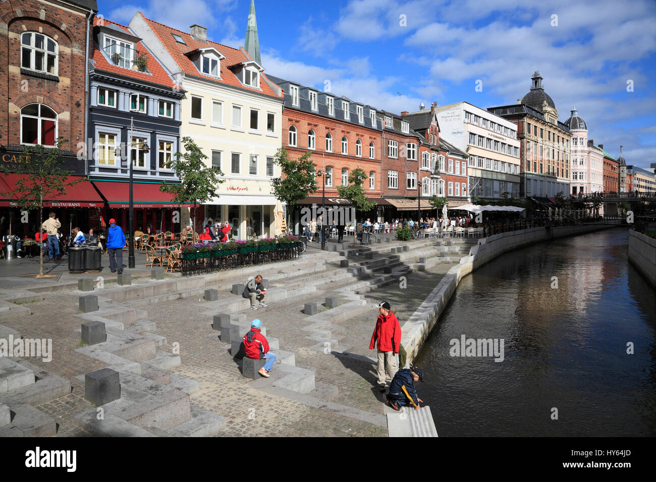 Square at Aboulevarden, Aarhus, Denmark, Scandinavia Stock Photo