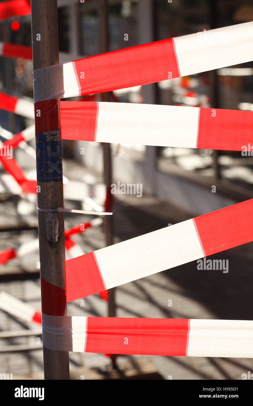 Construction site barrier tape Stock Photo