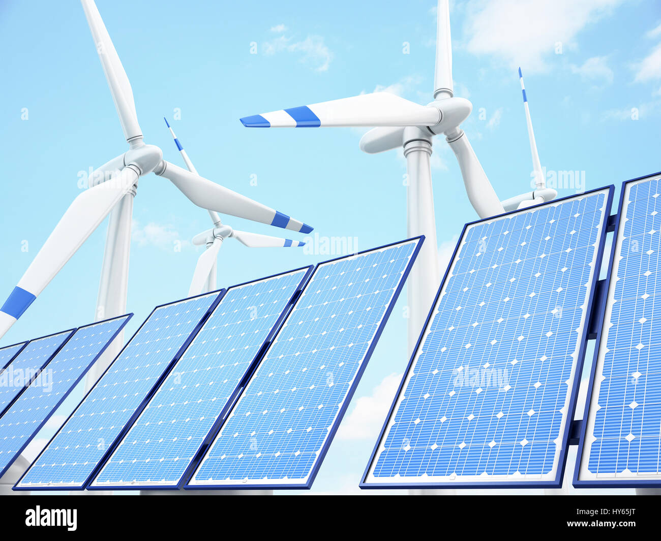 Ecologically clean power engineering. 3d illustration Stock Photo