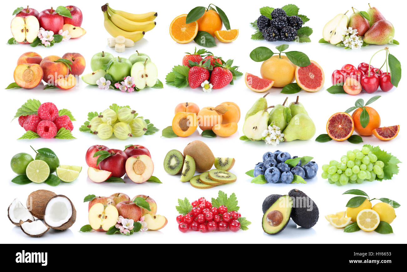 Fruits fruit collection fresh orange apple apples cherries pear grapes ...