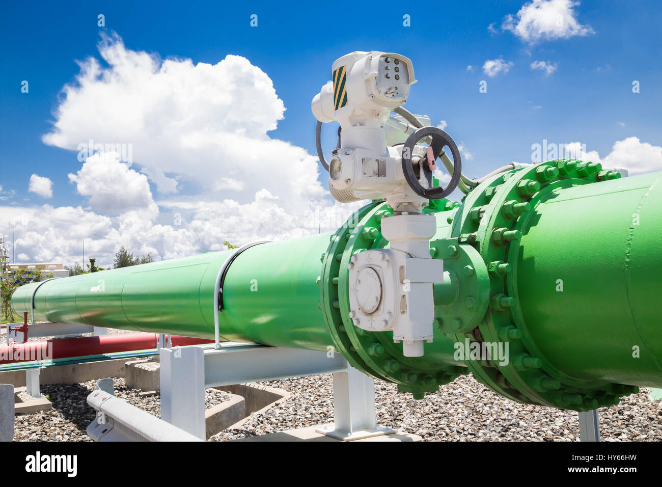 Pipeline valves of cooling water system in power plant Stock Photo Alamy